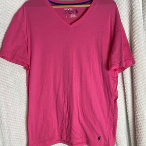 R Lauren Pink V-Neck T-Shirt